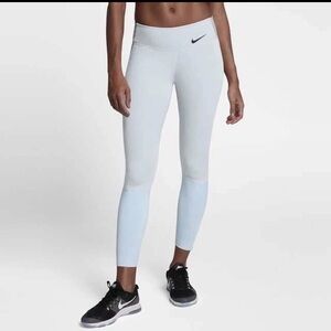 NIKE LEGENDARY Training Tights Platinum Heather Glacier Blue sz LG NEVER WORN